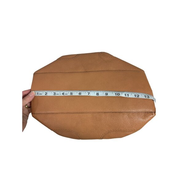 Tory Burch AMALIE Camel Satchel Shoulder Bag Pebbled Leather Beige Dust Bag - Picture 14 of 16